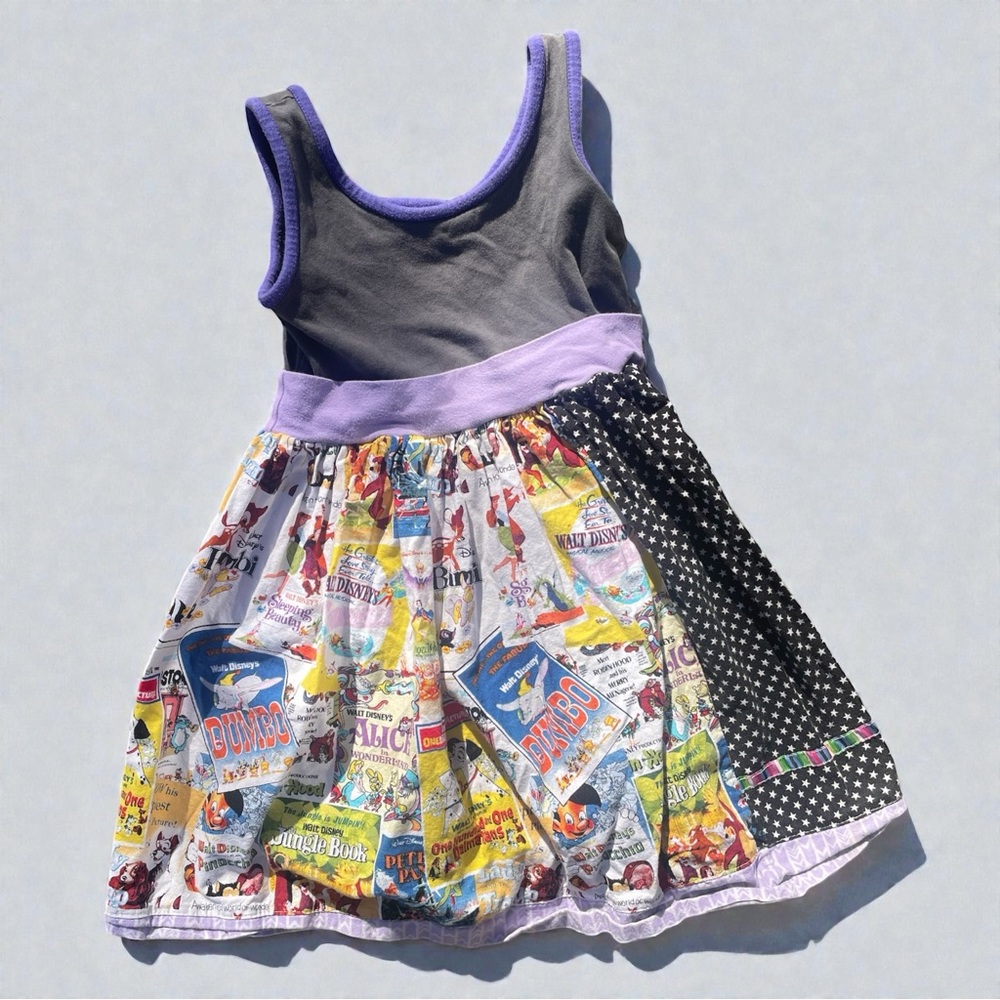 kpea handmade vintage disney print dress - size 6